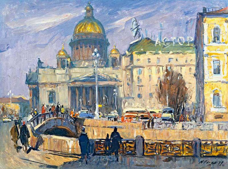 Alexander Nasmyth At the Isaakievskaya Square in Leningrad Germany oil painting art